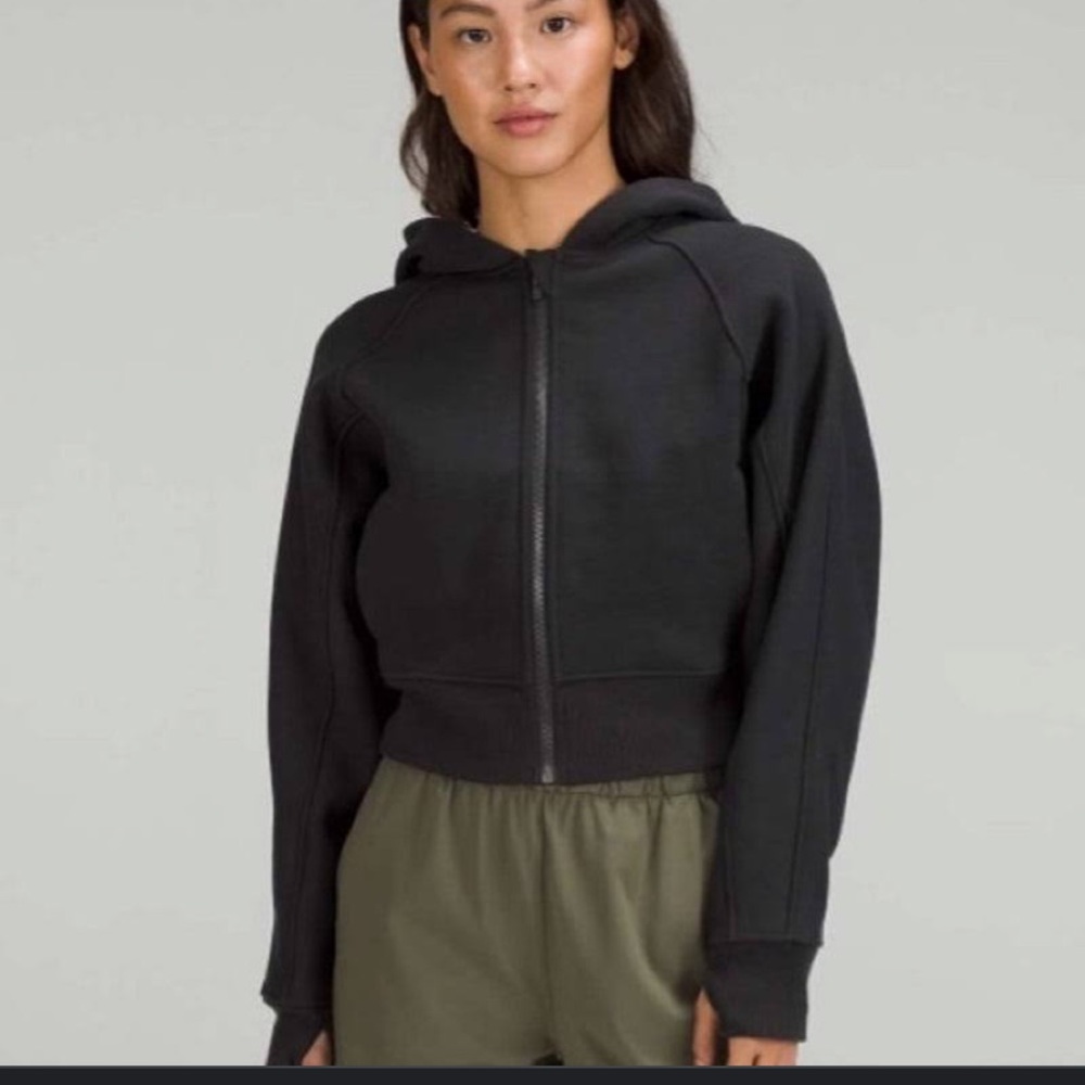 Lululemon thick fleece zip hoodie black size 10